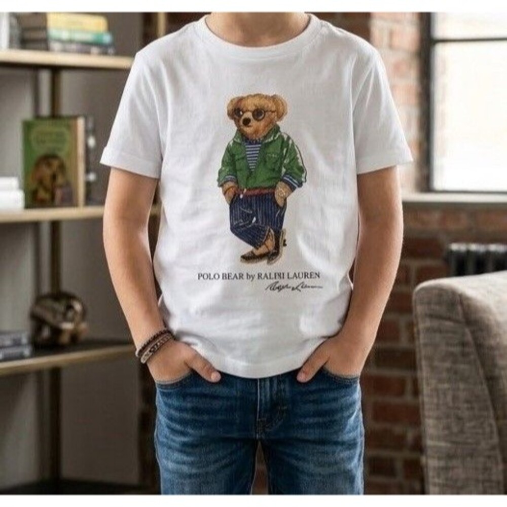 Polo Ralph Lauren Kids Polo Bear Graphic T-Shirt Size L 14-16 Short Sleeve Tee